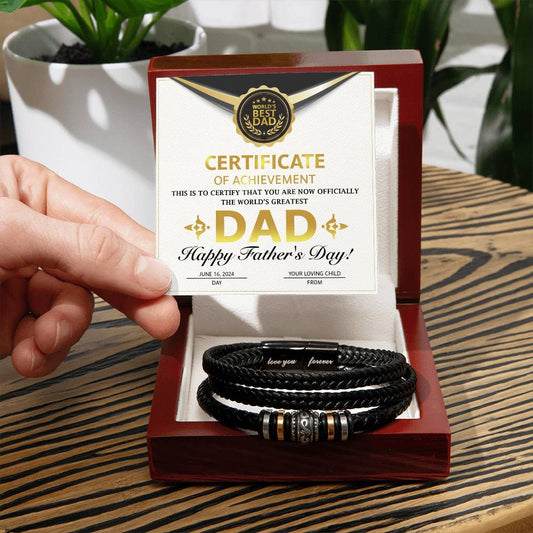 Dad - Certificate of Achievement - Love You Forever Bracelet