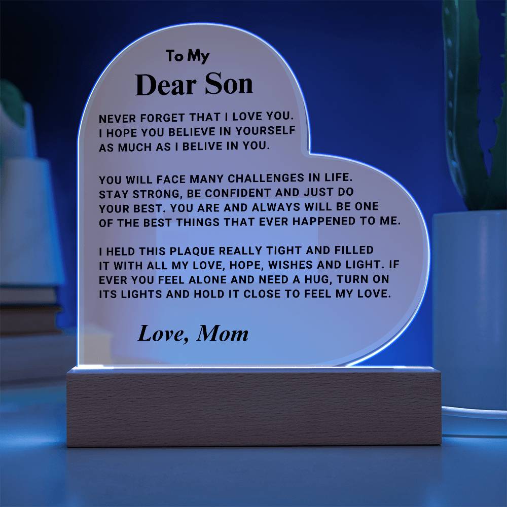 Son Gift "Best Thing" LED Heart Plaque - From Mom