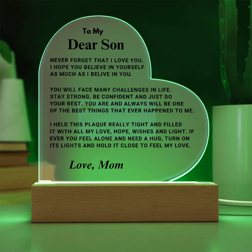 Son Gift "Best Thing" LED Heart Plaque - From Mom