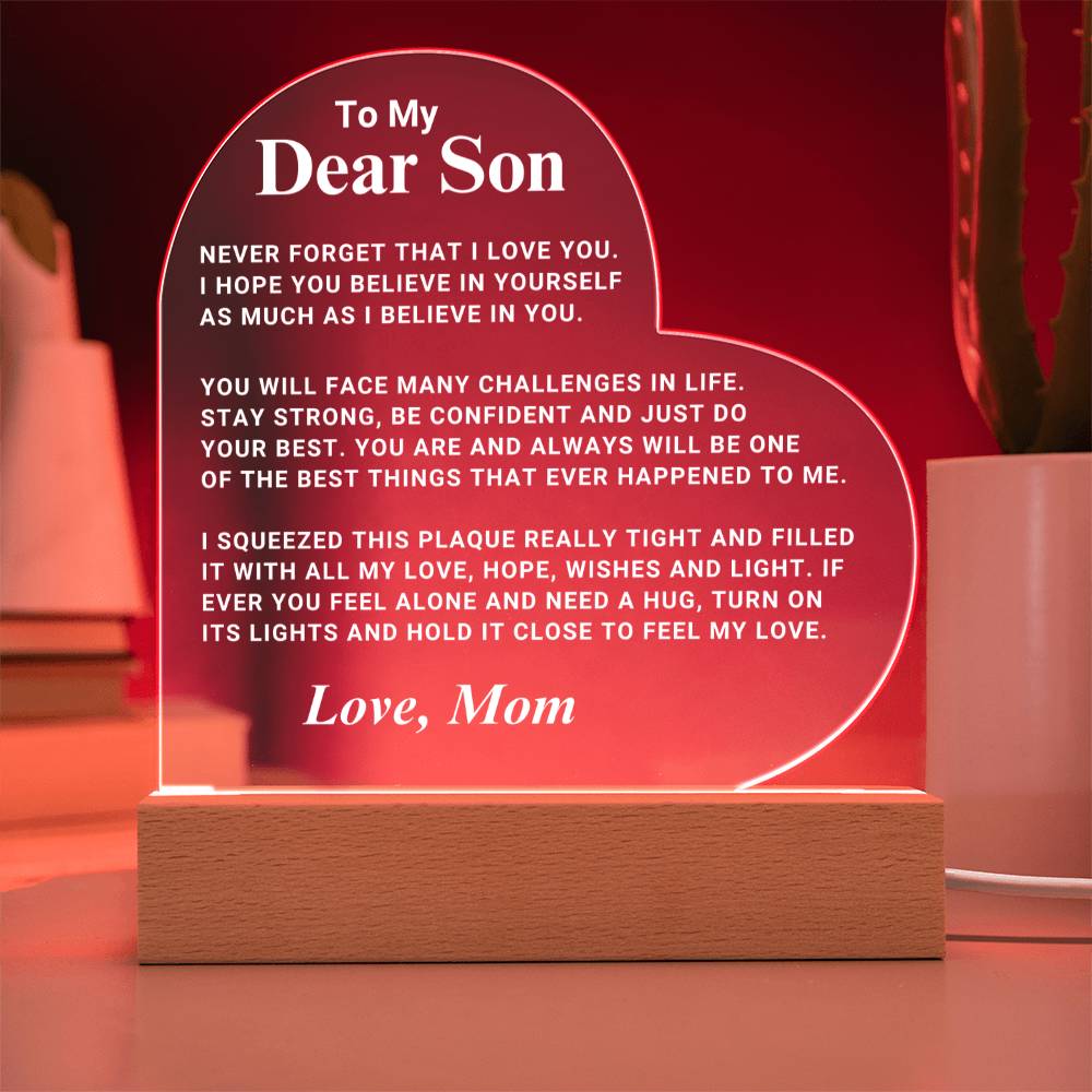 Son Gift "Best Thing" LED Heart Plaque - From Mom