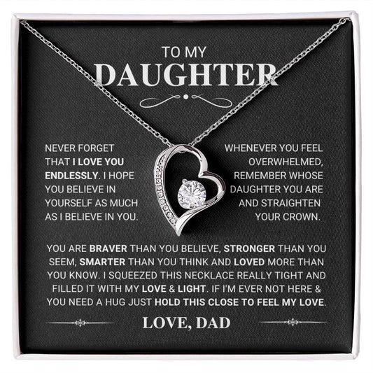 Daughter Gift "Feel My Love" Forever Love Necklace From Dad