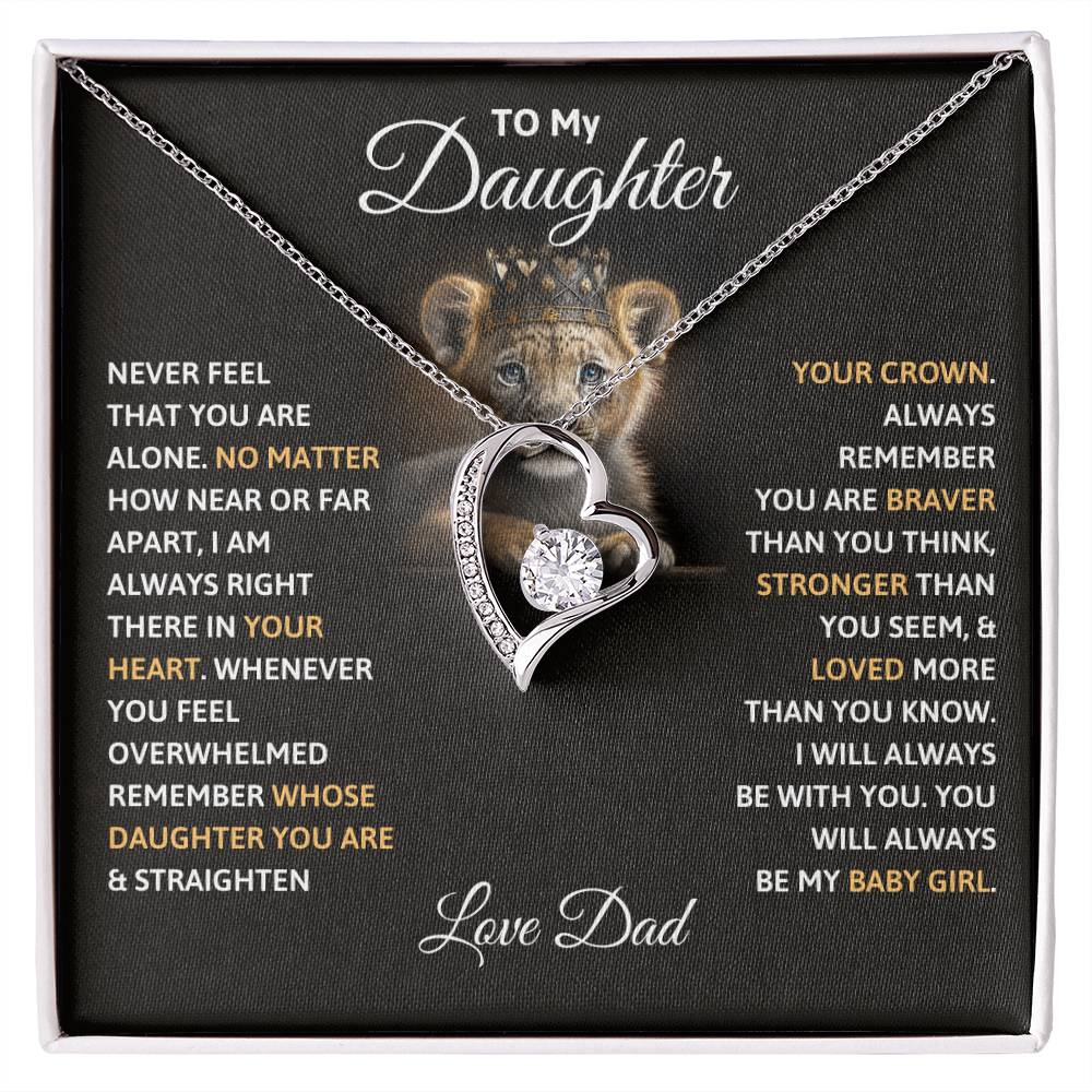 Daughter Gift "My Baby Girl" Forever Love Necklace From Dad