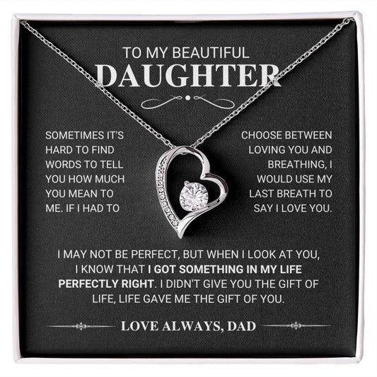 Daughter "My Last Breath" Forever Love Necklace Gift