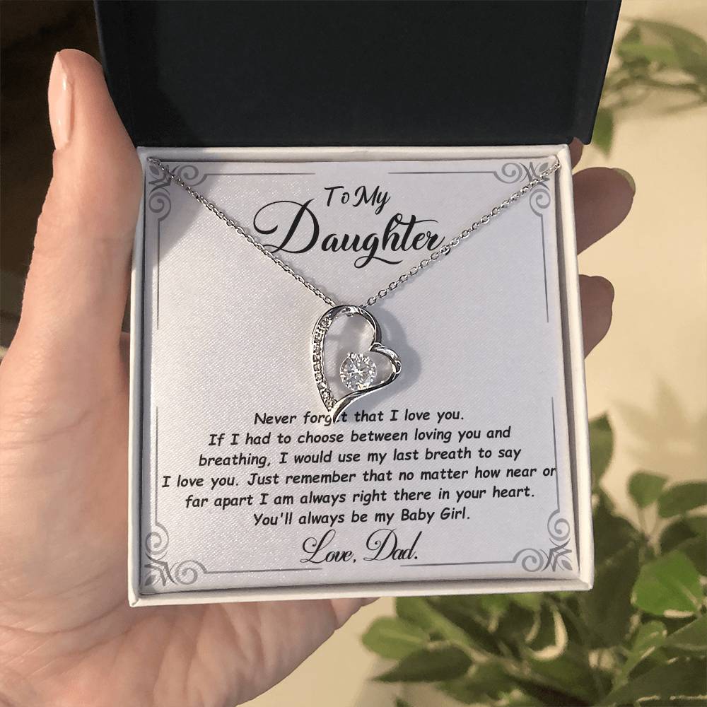 Daughter Gift "My Baby Girl" Forever Love Necklace From Dad