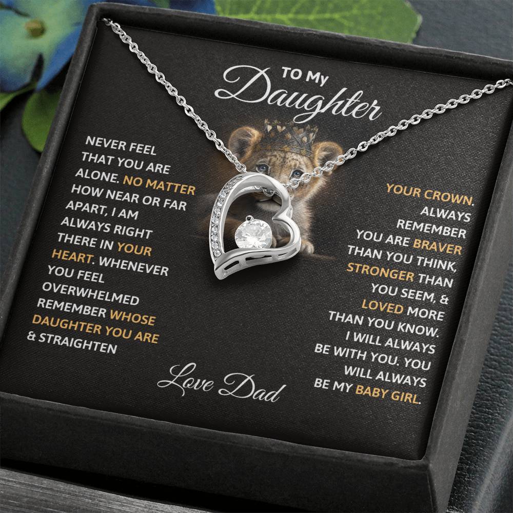 Daughter Gift "My Baby Girl" Forever Love Necklace From Dad