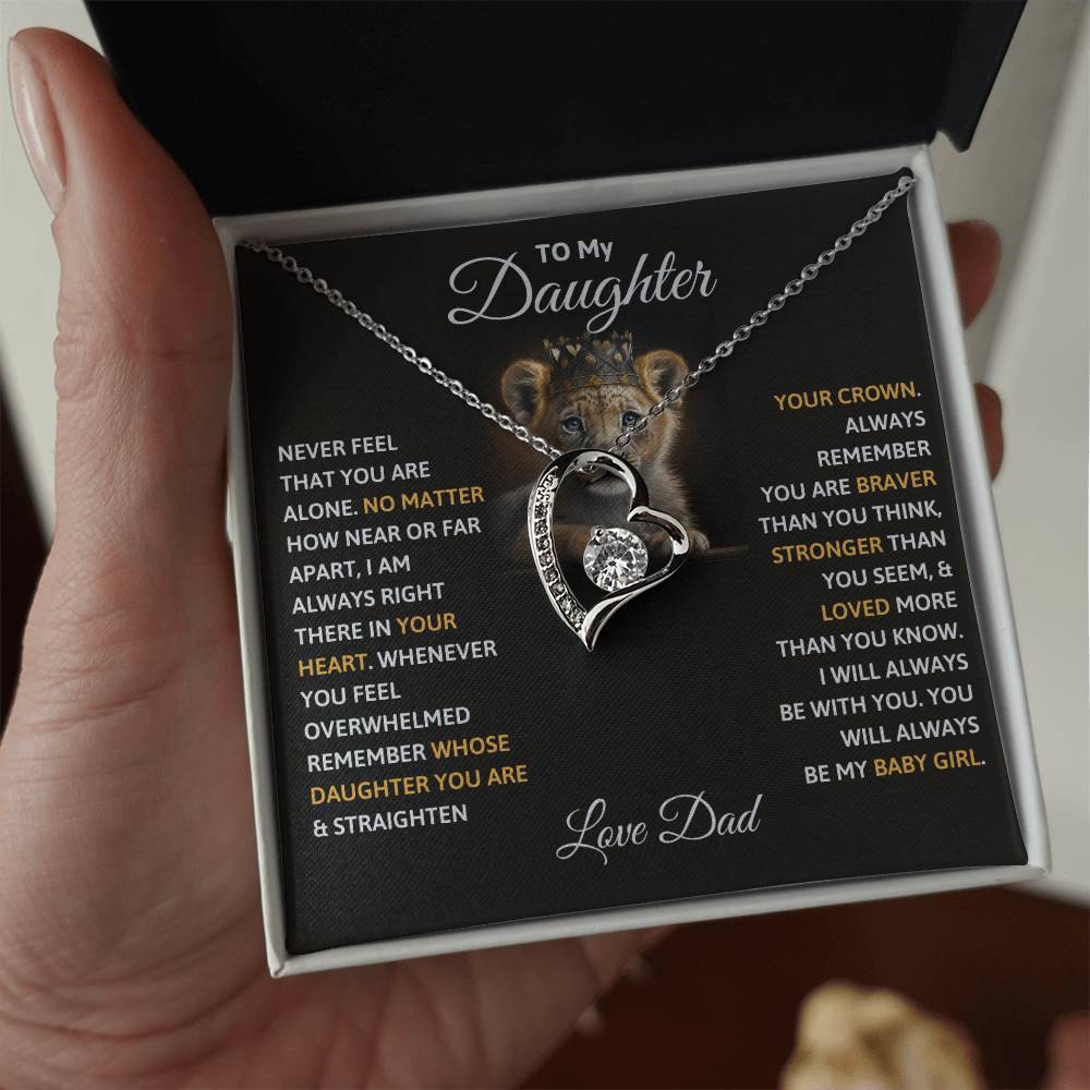 Daughter Gift "My Baby Girl" Forever Love Necklace From Dad