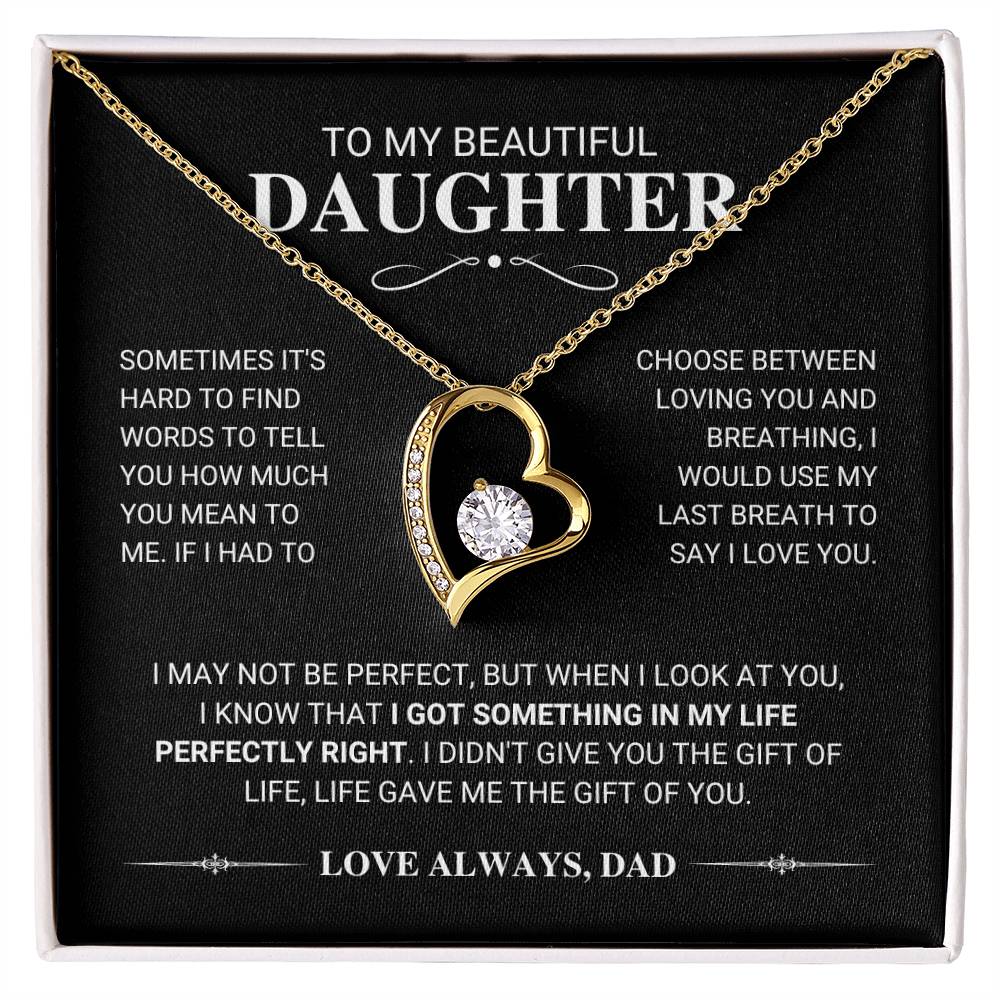 Daughter "My Last Breath" Forever Love Necklace Gift