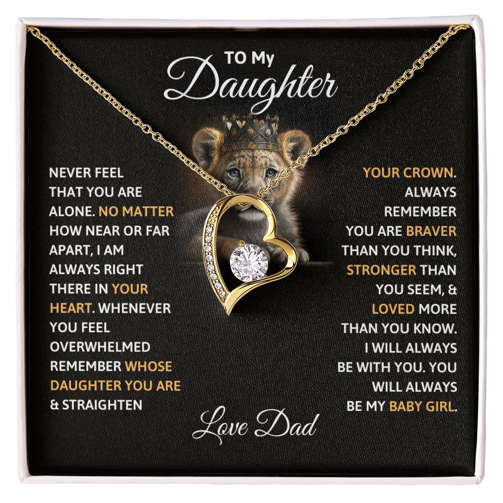 Daughter Gift "My Baby Girl" Forever Love Necklace From Dad