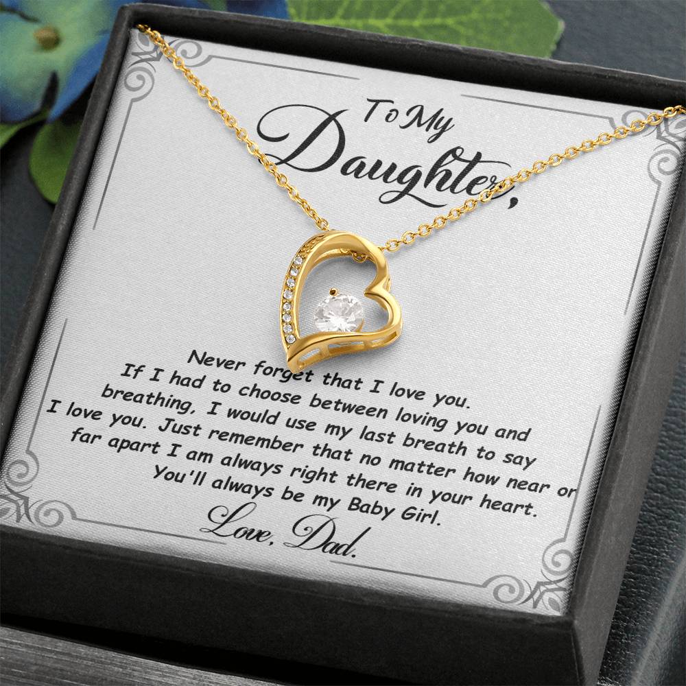 Daughter Gift "My Baby Girl" Forever Love Necklace From Dad