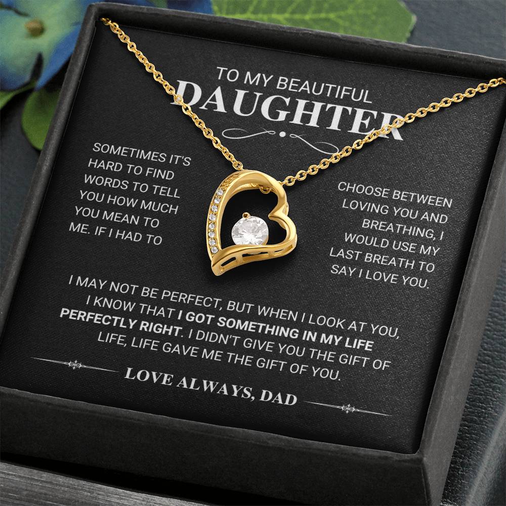 Daughter "My Last Breath" Forever Love Necklace Gift