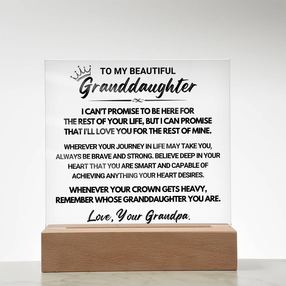 Gift For Granddaughter - Acrylic Plaque