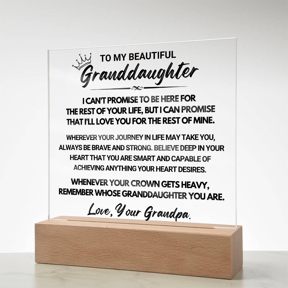 Gift For Granddaughter - Acrylic Plaque