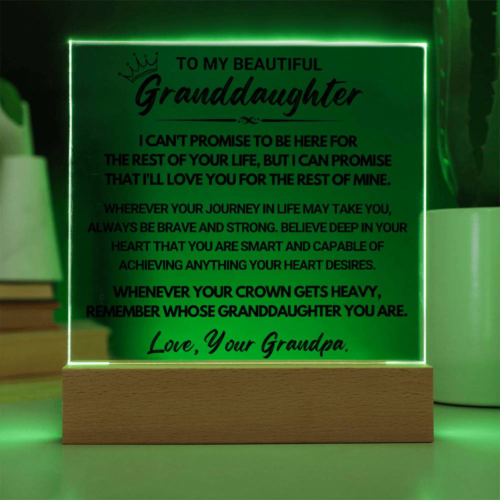 Gift For Granddaughter - Acrylic Plaque