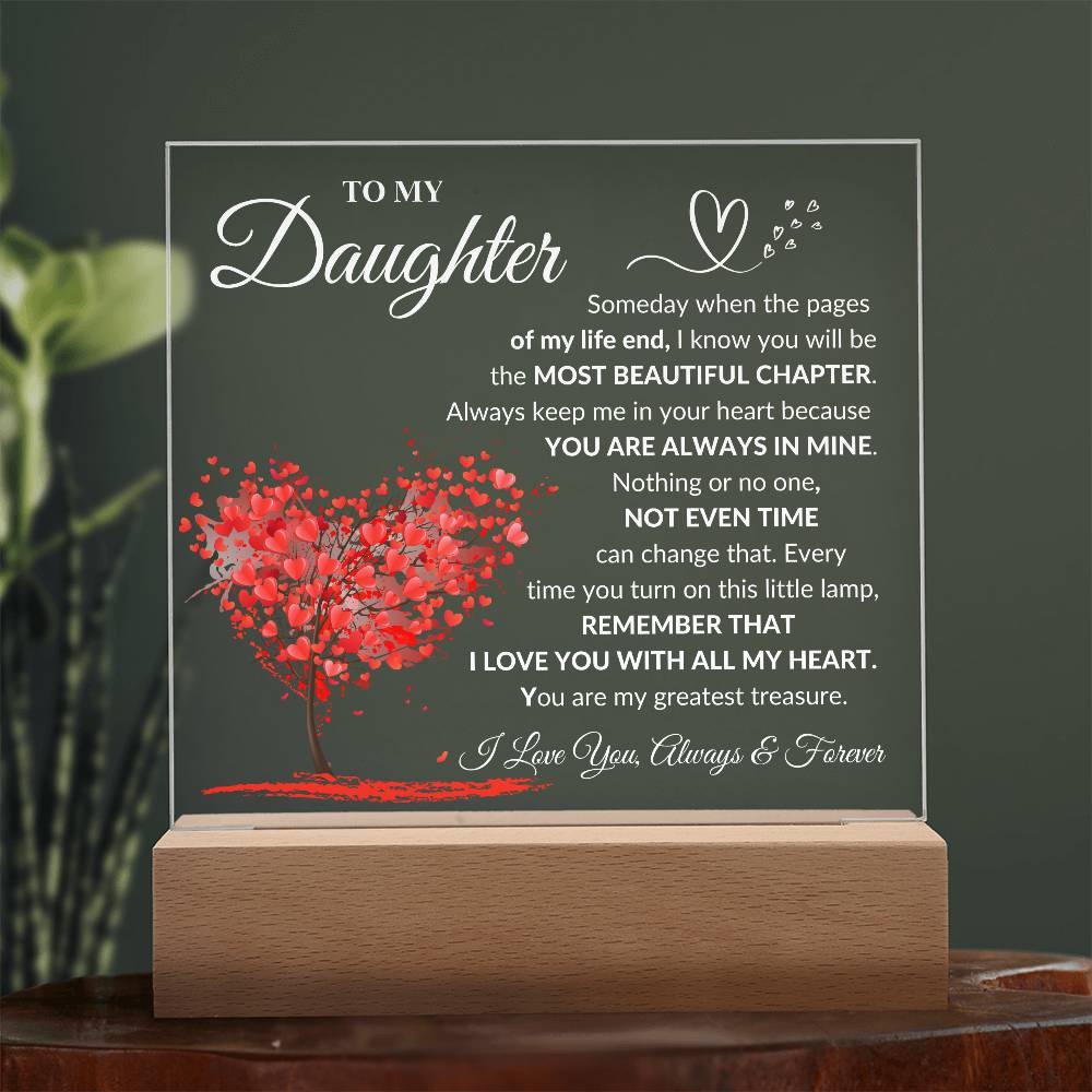 Daughter "Most Beautiful Chapter" LED Acrylic Plaque