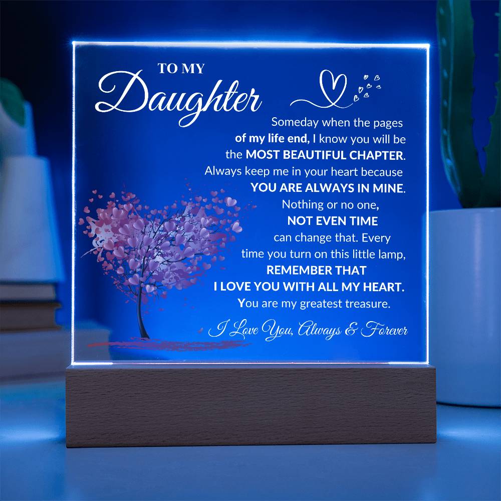 Daughter "Most Beautiful Chapter" LED Acrylic Plaque