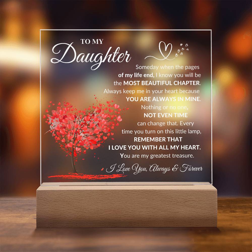 Daughter "Most Beautiful Chapter" LED Acrylic Plaque