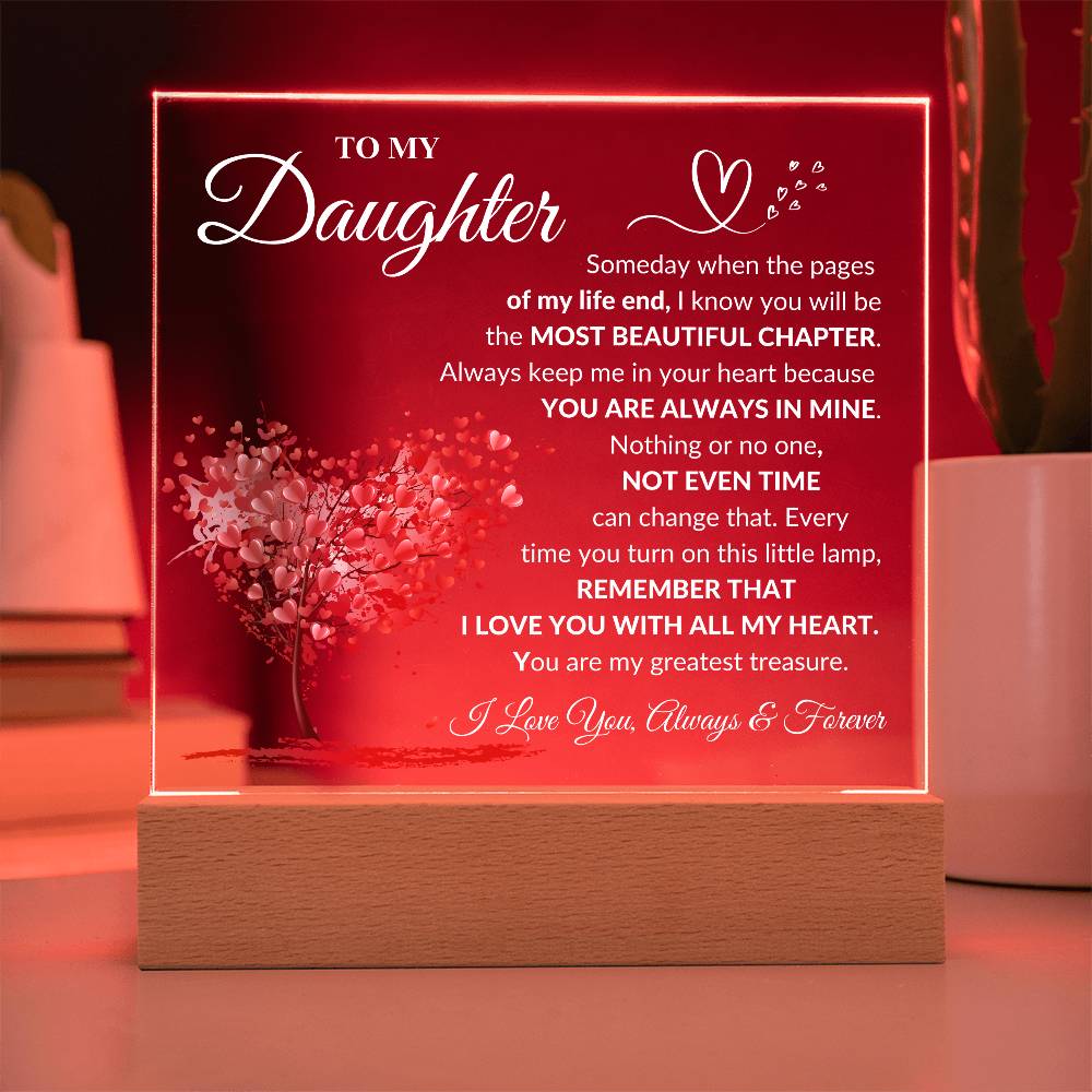 Daughter "Most Beautiful Chapter" LED Acrylic Plaque