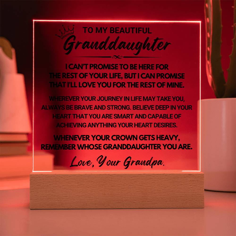 Gift For Granddaughter - Acrylic Plaque