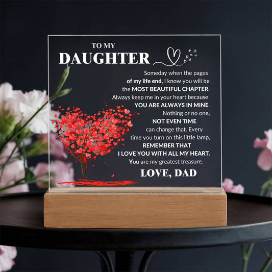 Daughter "Most Beautiful Chapter" LED Acrylic Plaque From Dad