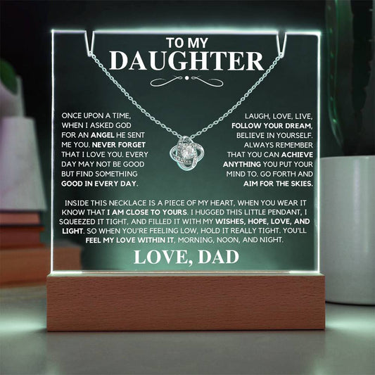 Daughter Gift "Never Forget" Keepsake Necklace Bundle From Dad