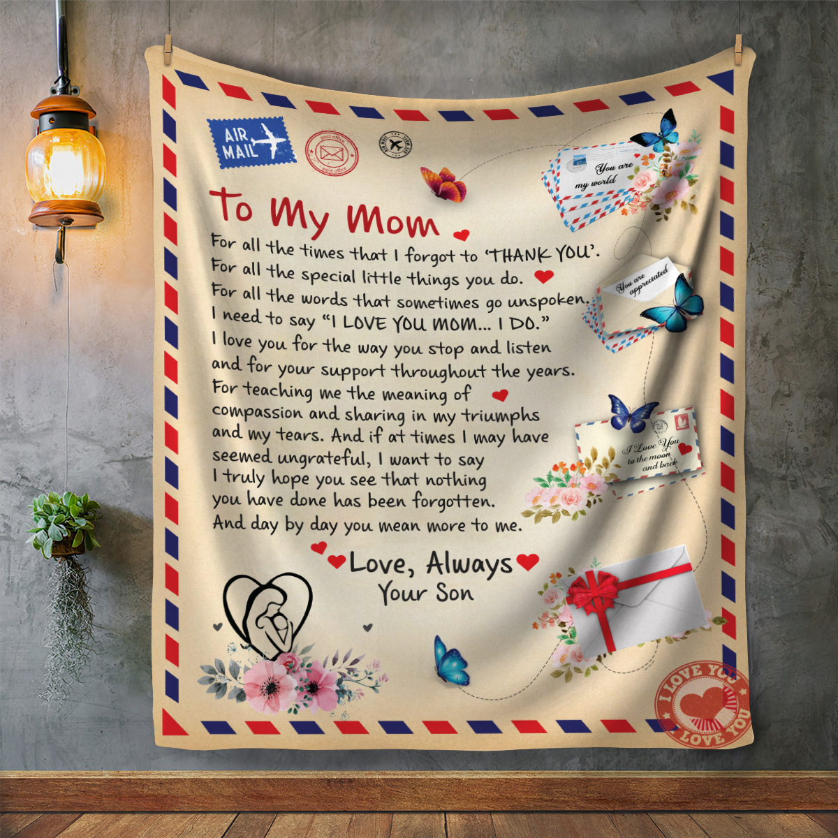 Mom - Personalized Giant Post Card Blanket cc2