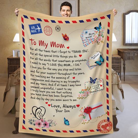 Mom - Personalized Giant Post Card Blanket cc2
