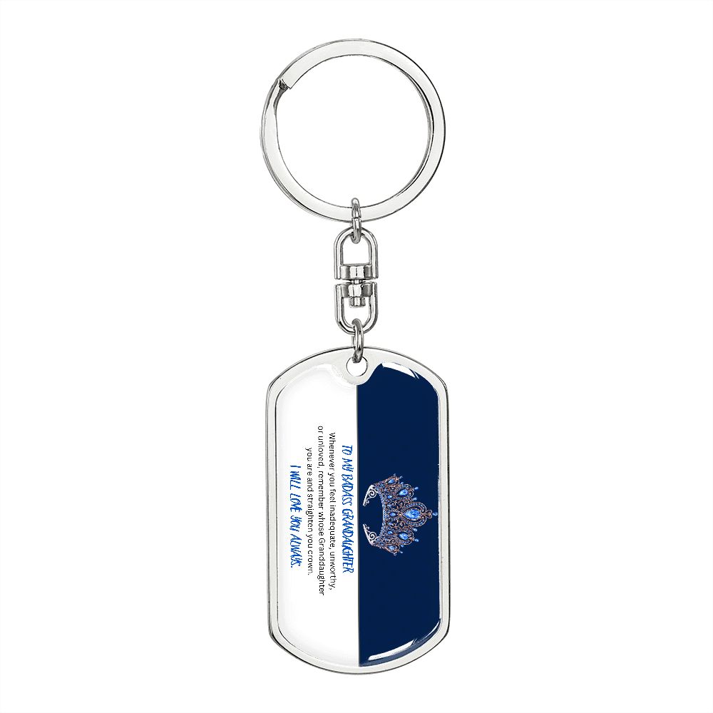 To My Badass Granddaughter - Dog Tag Keychain