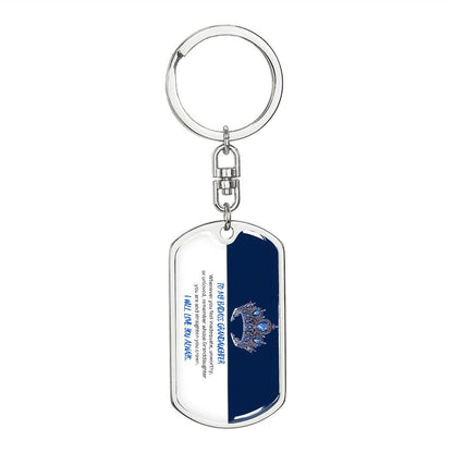 To My Badass Granddaughter - Dog Tag Keychain