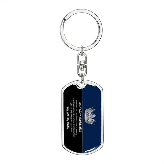 To My Badass Granddaughter - Dog Tag Keychain