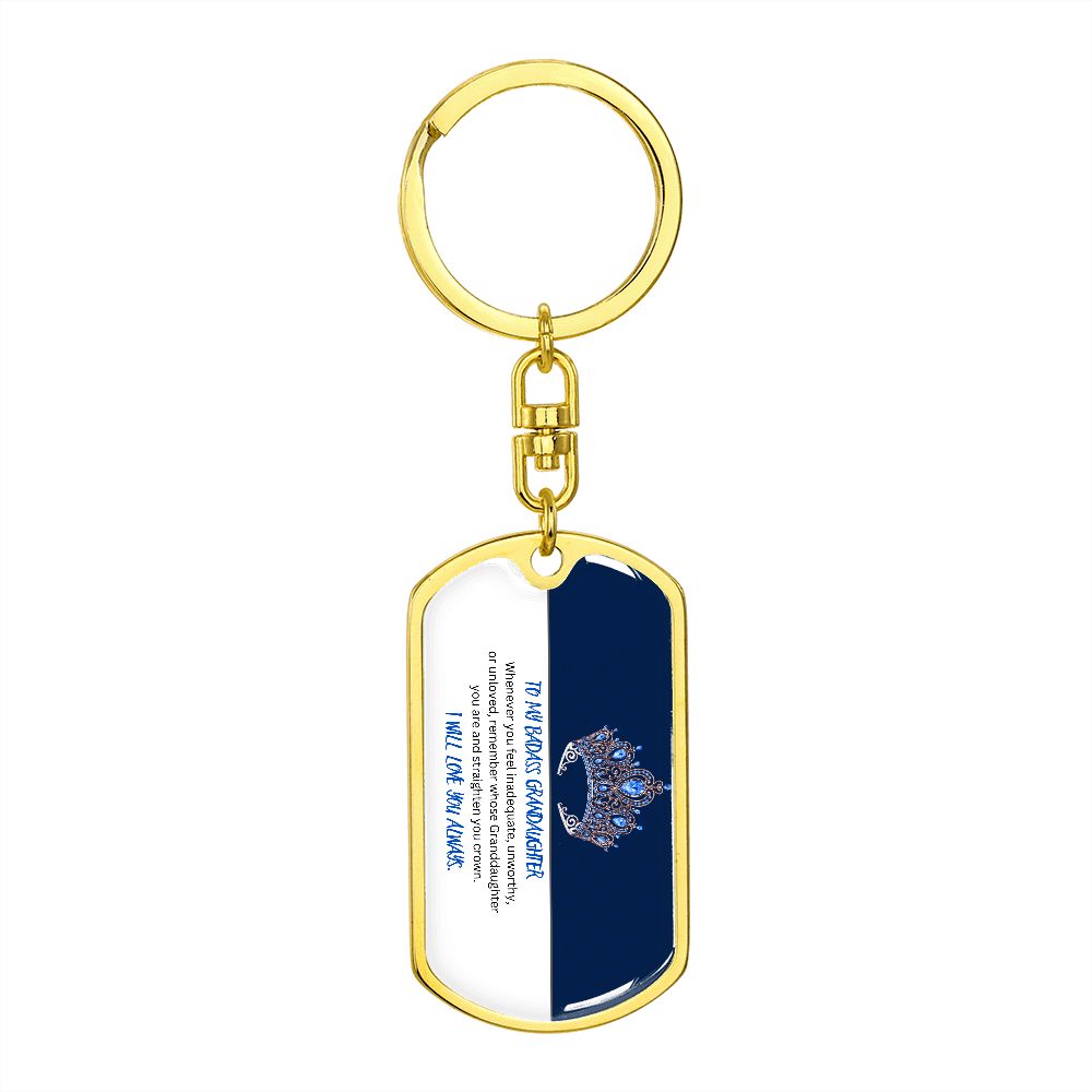 To My Badass Granddaughter - Dog Tag Keychain