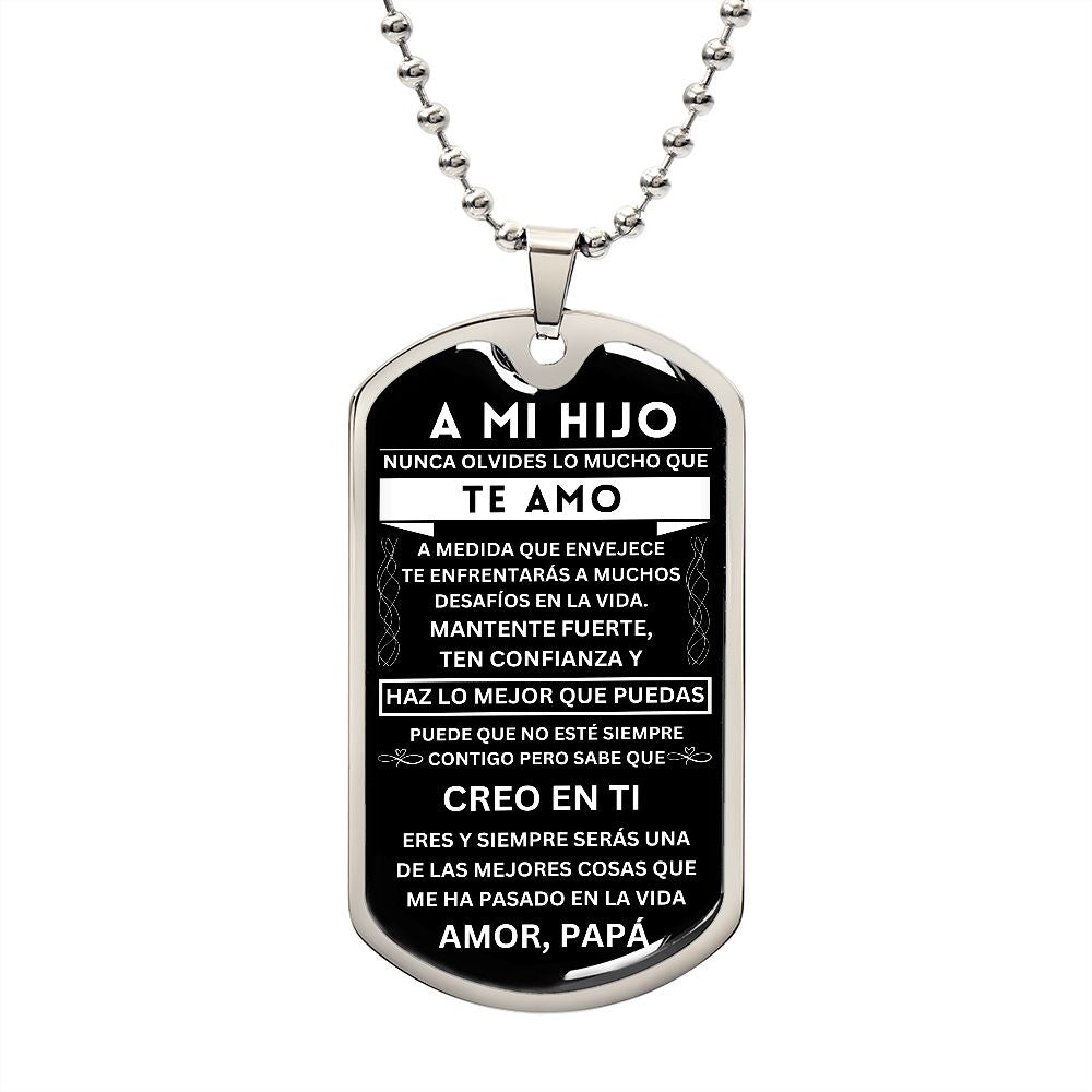 Hijo - Nunca olvides - Cadena de bolas militar - de papá
