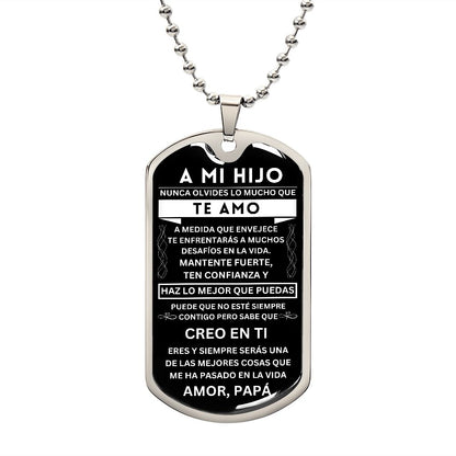 Hijo - Nunca olvides - Cadena de bolas militar - de papá
