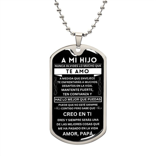Hijo - Nunca olvides - Cadena de bolas militar - de papá