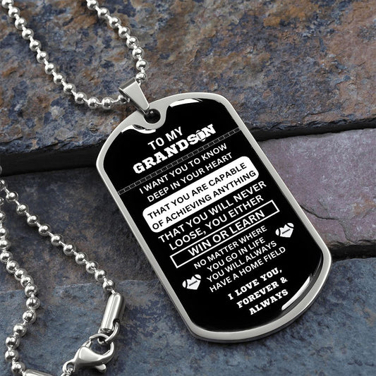 To My Grandson - Luxury Dog Tag