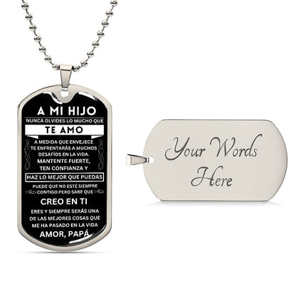 Hijo - Nunca olvides - Cadena de bolas militar - de papá