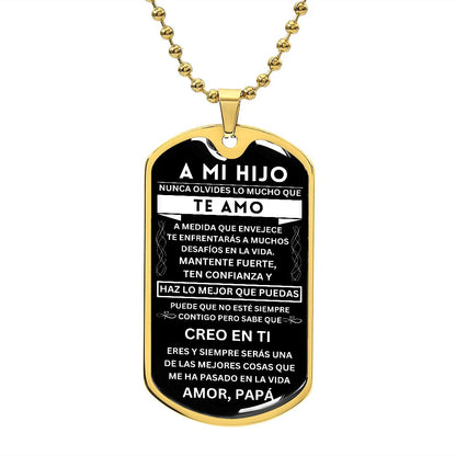 Hijo - Nunca olvides - Cadena de bolas militar - de papá