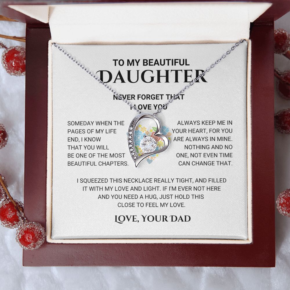 To My Beautiful Daughter - Forever Love Necklace
