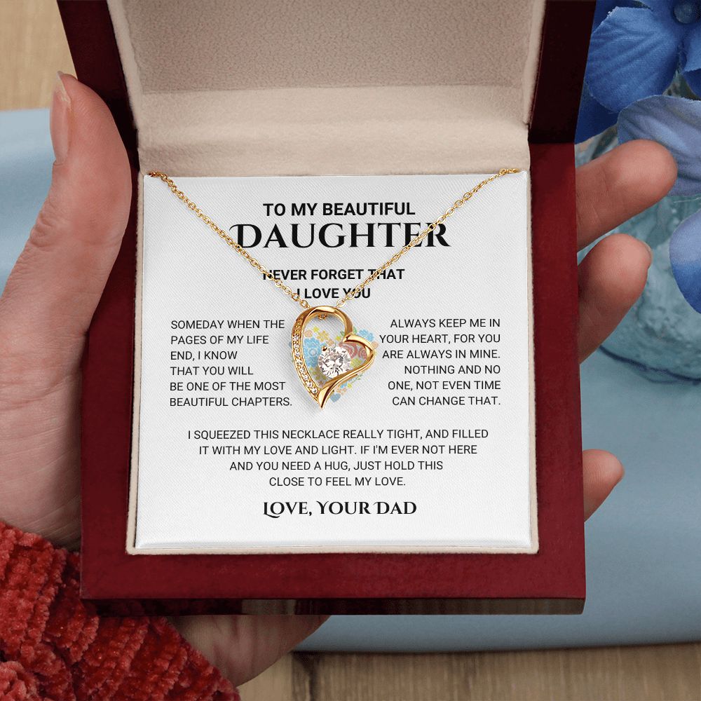 To My Beautiful Daughter - Forever Love Necklace
