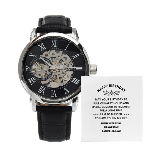 Father-in-Law - Happy Birthday - Openwork Watch