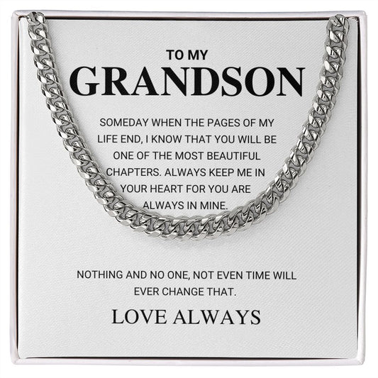 To My Grandson - Cuban Link Chain