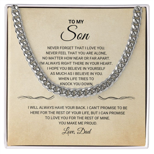 To My Son - Cuban Link Chain