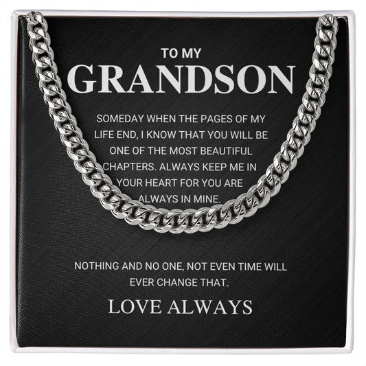 To My Grandson - Cuban Link Chain