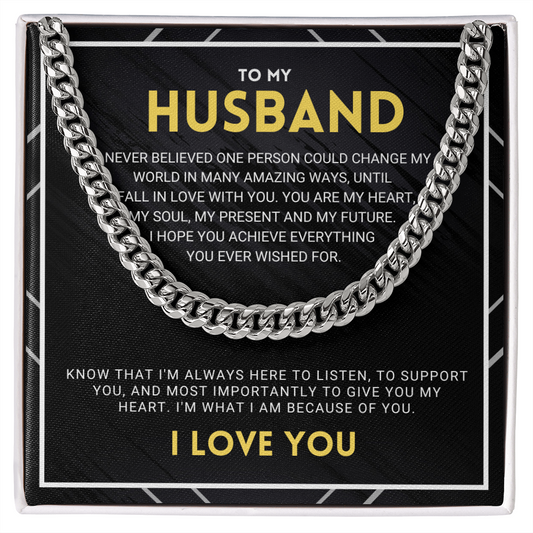 Husband - Because of You - Cuban Link Chain