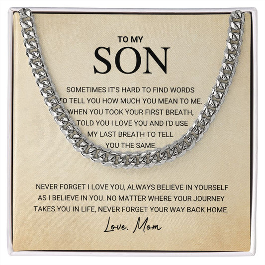 To My Son - Cuban Link Chain