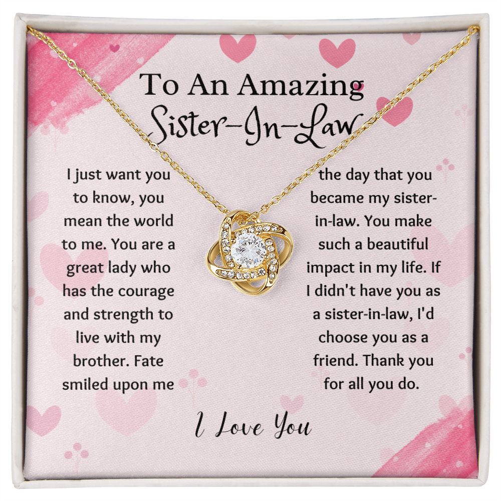 Sister-in-Law - Thank You for All - Love Knot Necklace
