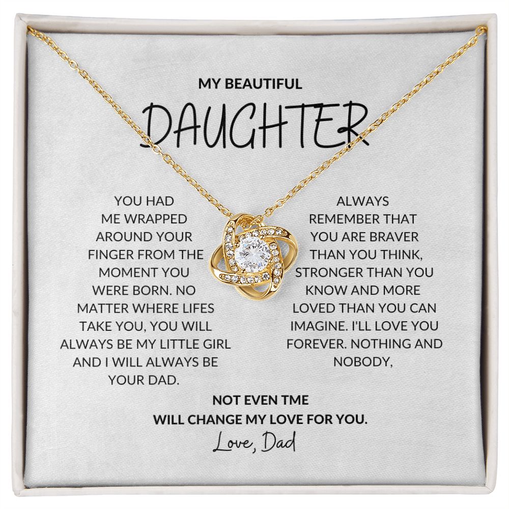 To My Beautiful Daughter - Love Knot Necklace