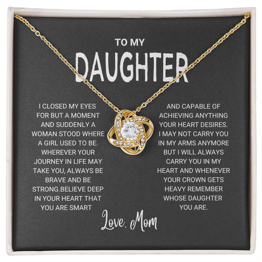 To My Daughter - Love Knot Necklace
