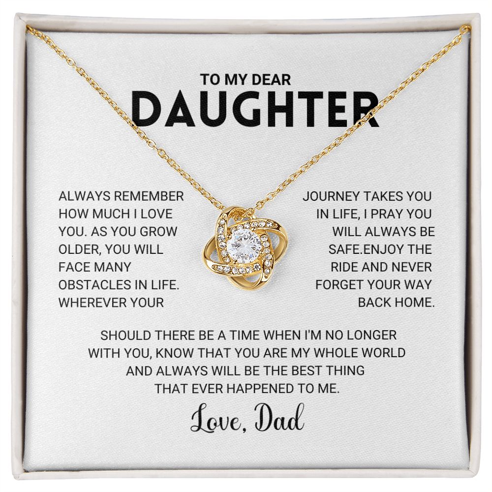 To My Daughter - Love Knot Necklace