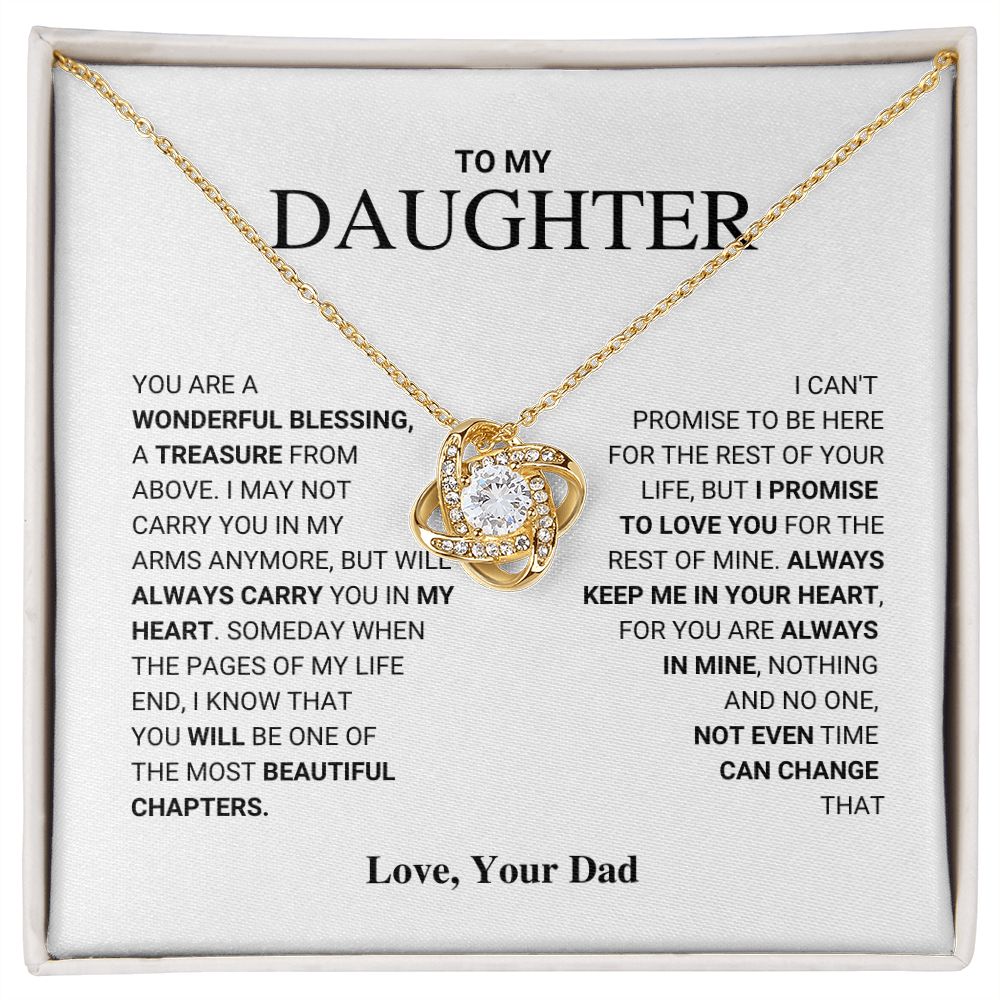 To My Daughter - Love Knot Necklace