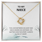 Niece - Always Close at Heart - Love Knot Necklace